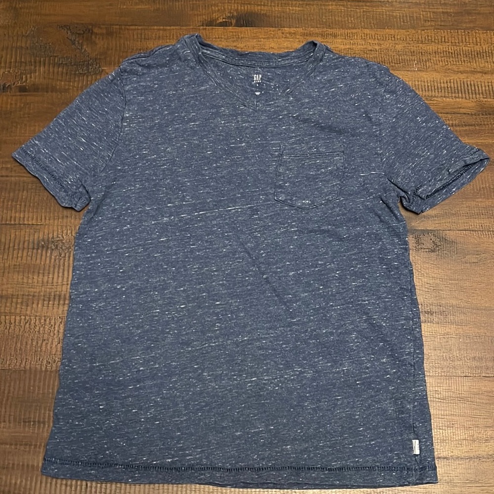 GAP boys heather blue v neck